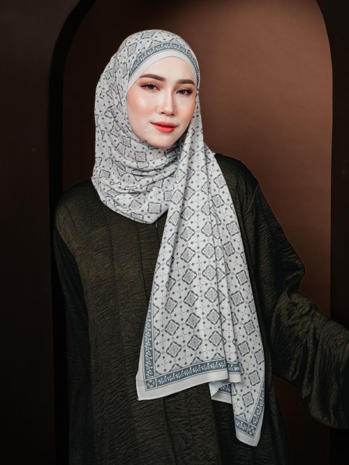 SHAWL PRINTED - HERA ( SMOKE GREEN )