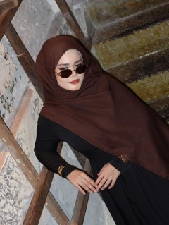 CLASSY COTTON SHAWL IN ESPRESSO