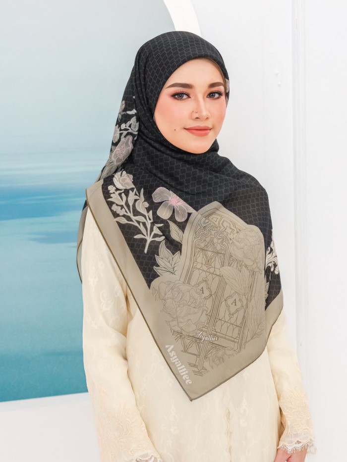 BAWAL PRINTED - ELIZABETH ( JET BLACK )