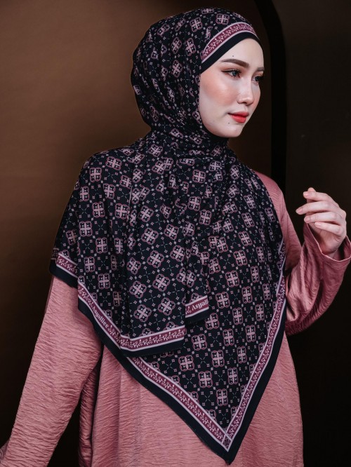 SHAWL PRINTED - HERA ( BLACK WINE )