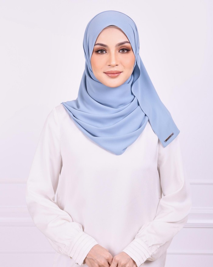 Basic Premium Chiffon Shawl (Aqua Blue)