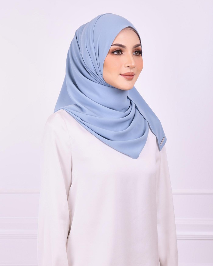 Basic Premium Chiffon Shawl (Aqua Blue)