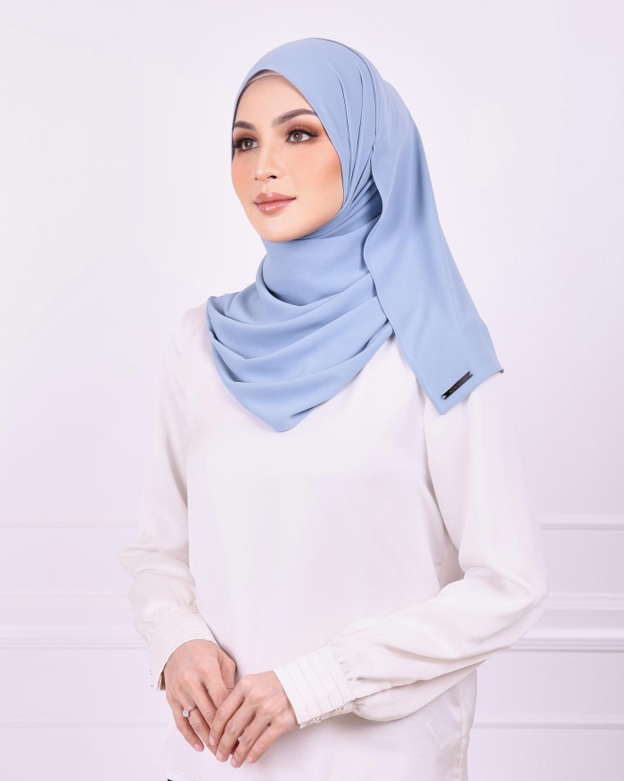 Basic Premium Chiffon Shawl (Aqua Blue)