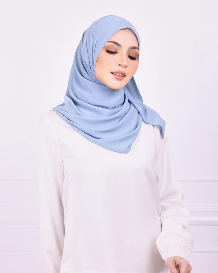 Basic Premium Chiffon Shawl (Aqua Blue)