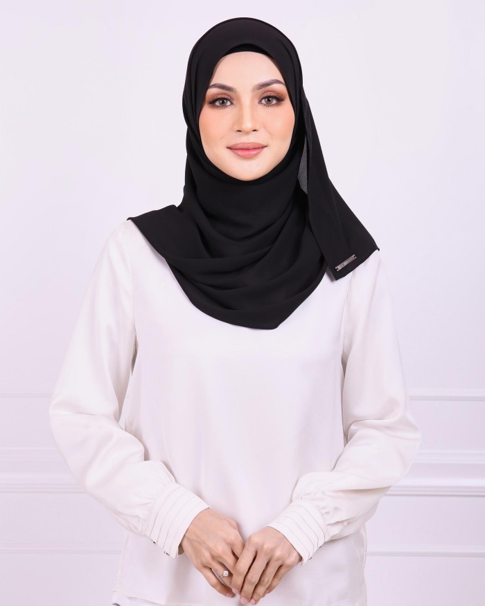 Basic Premium Chiffon Shawl (Black)