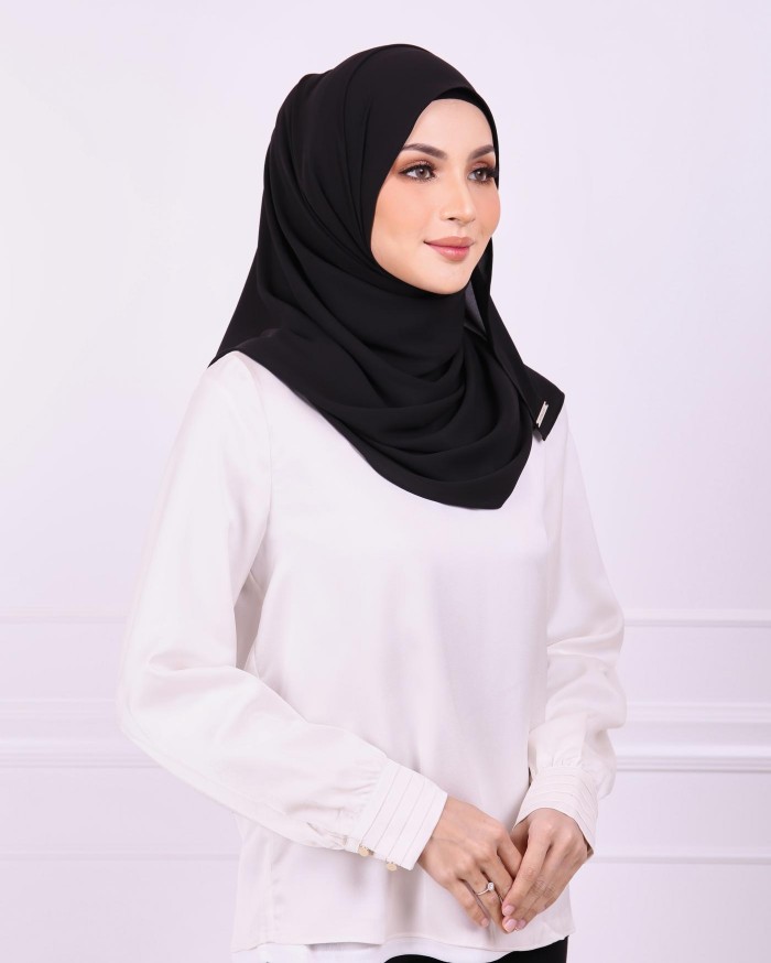 Basic Premium Chiffon Shawl (Black)