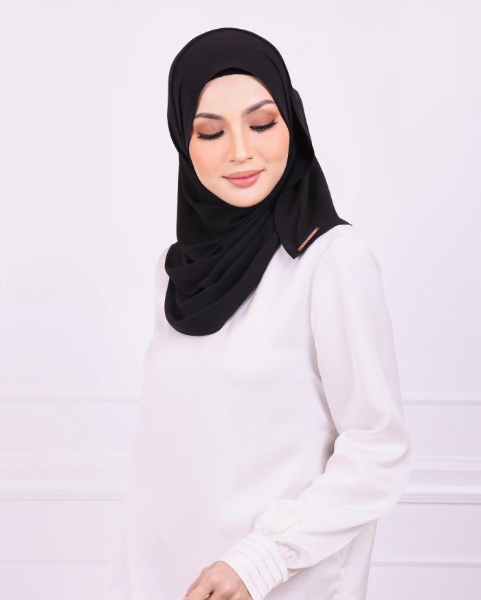 Basic Premium Chiffon Shawl (Black)