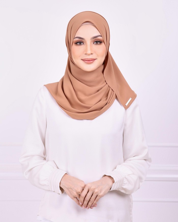 Basic Premium Chiffon Shawl (Caramel)