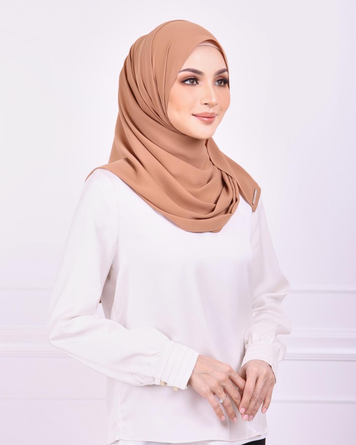 Basic Premium Chiffon Shawl (Caramel)