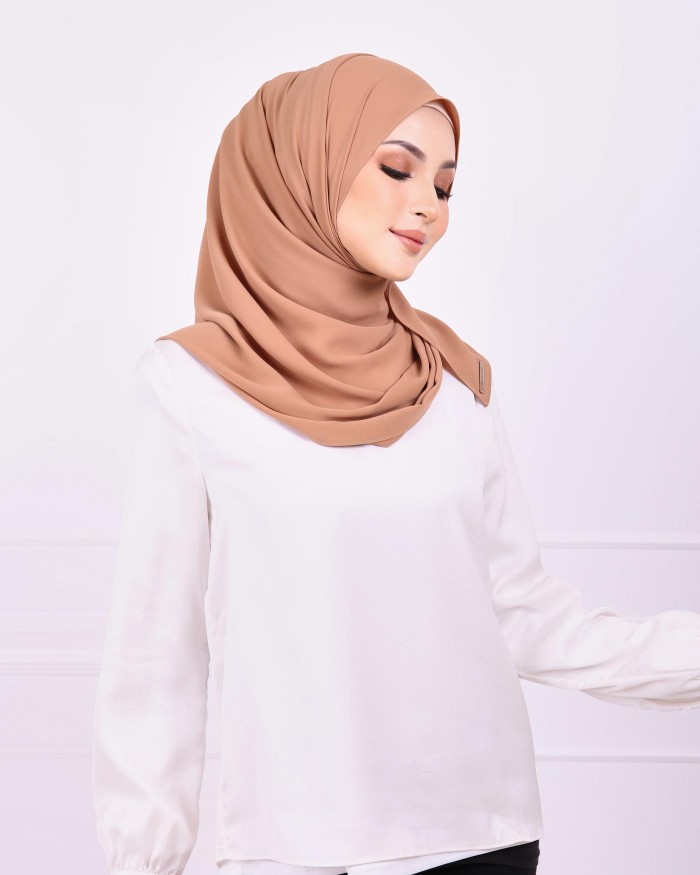 Basic Premium Chiffon Shawl (Caramel)