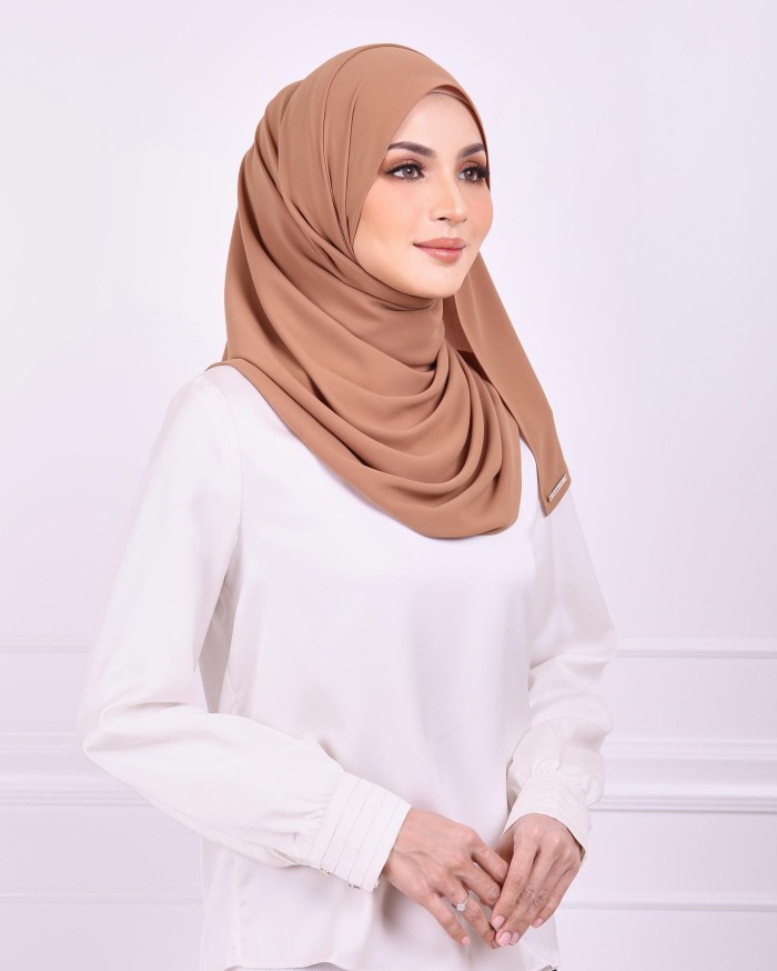 Basic Premium Chiffon Shawl (Chestnut)