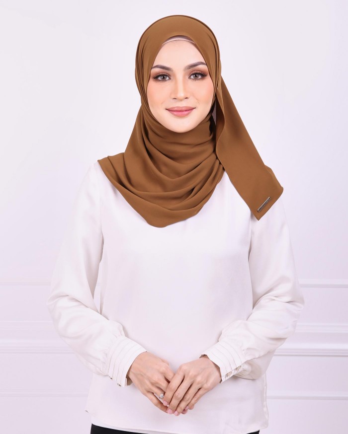 Basic Premium Chiffon Shawl (Coffee)