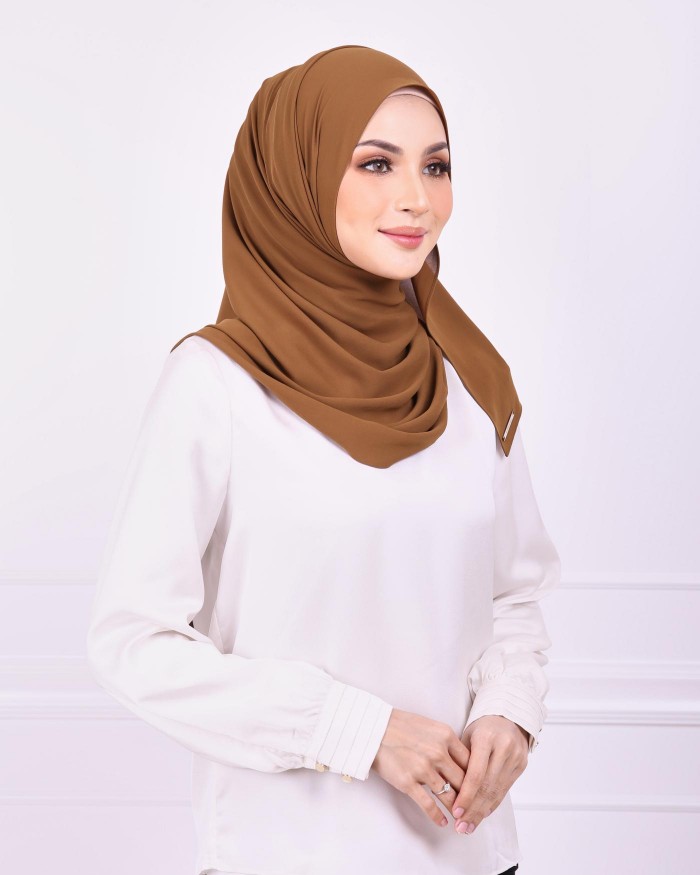 Basic Premium Chiffon Shawl (Coffee)