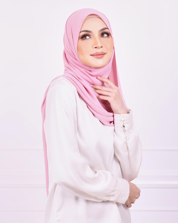 Basic Premium Chiffon Shawl (Flamingo)