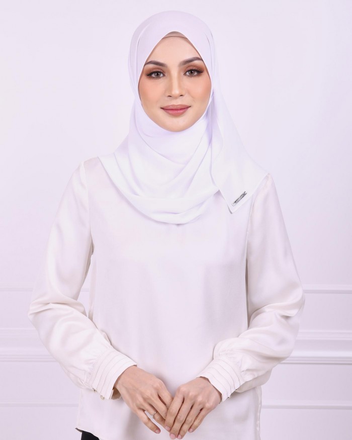 Basic Premium Chiffon Shawl (Pearl White)