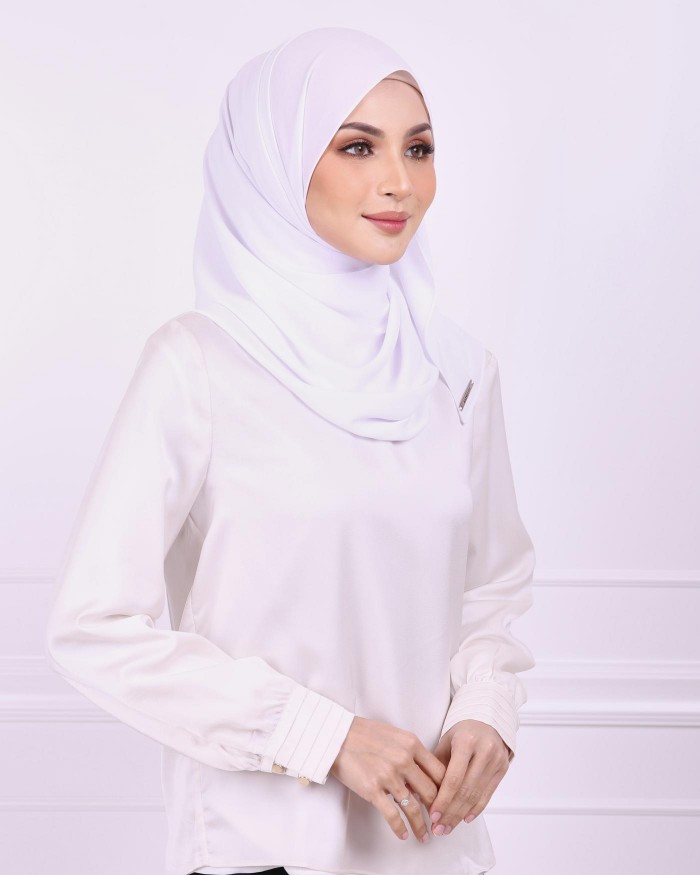 Basic Premium Chiffon Shawl (Pearl White)