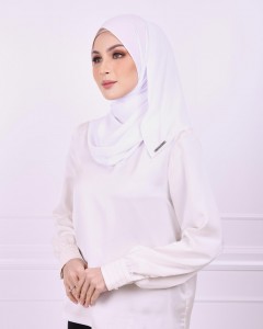 Basic Premium Chiffon Shawl (Pearl White)