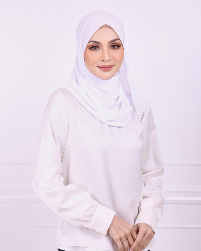 Basic Premium Chiffon Shawl (Pearl White)