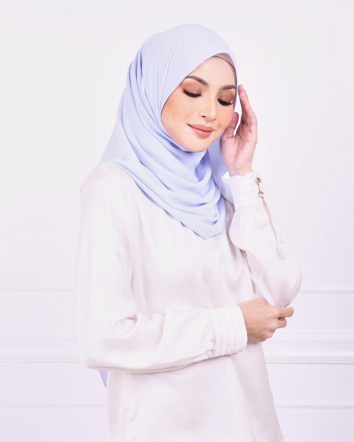 Basic Premium Chiffon Shawl (Powder Blue)