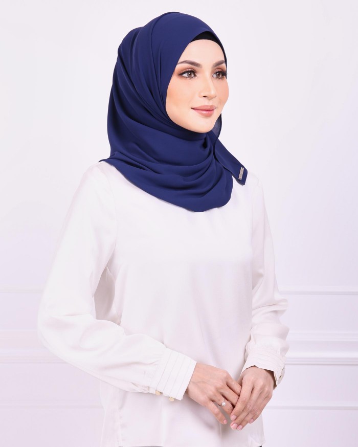 Basic Premium Chiffon Shawl (Royal Blue)