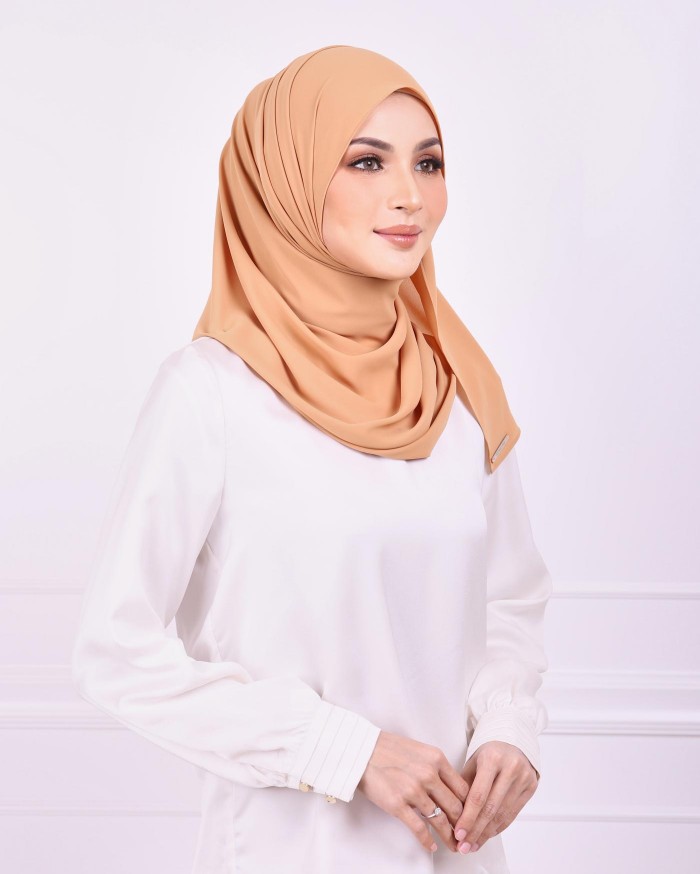 Basic Premium Chiffon Shawl (Russet)