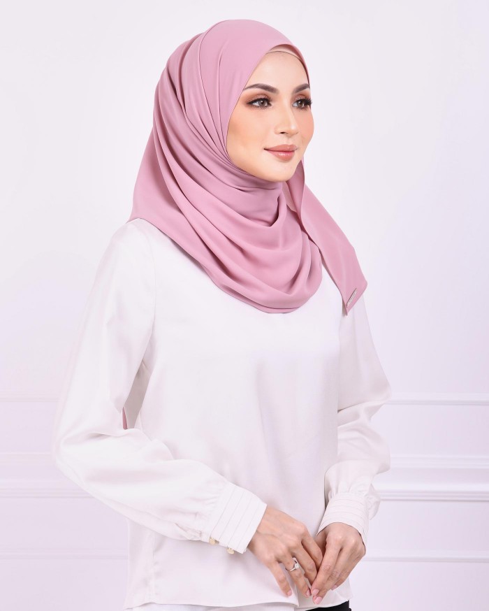 Basic Premium Chiffon Shawl (Soft Berry)