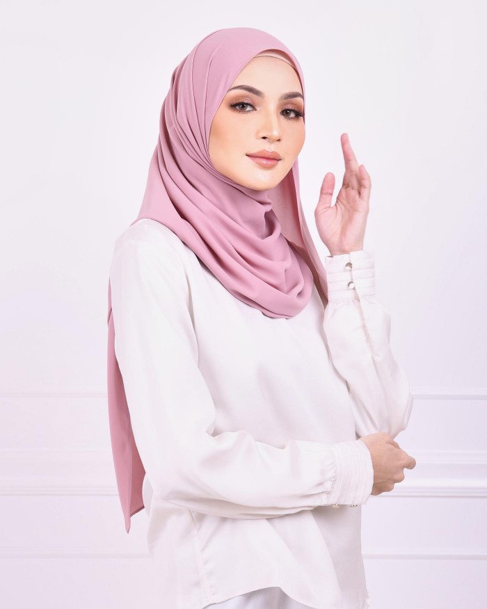 Basic Premium Chiffon Shawl (Soft Berry)