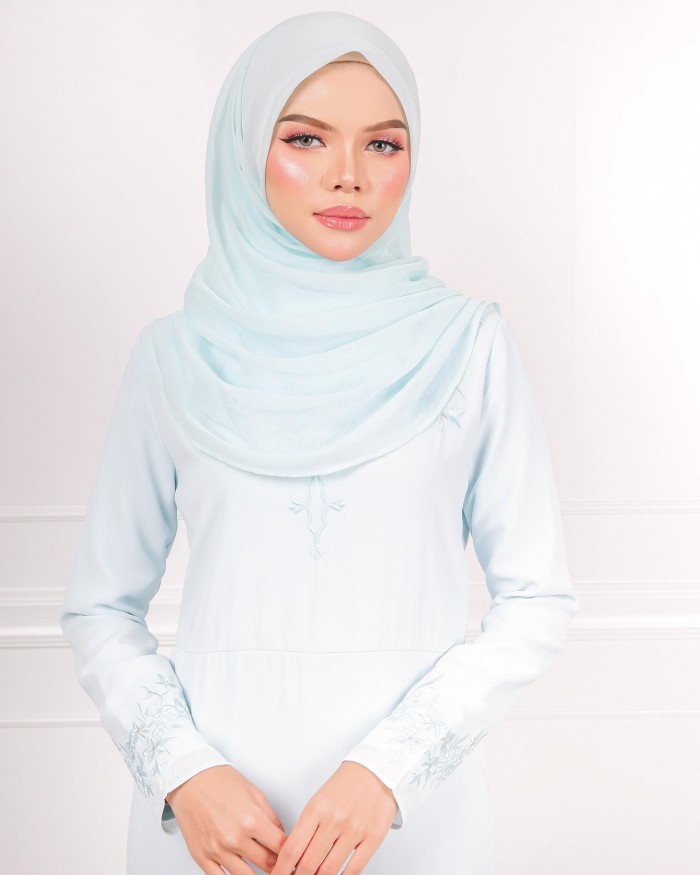 Syasya Bawal Bridal Drape (Aqua Blue)