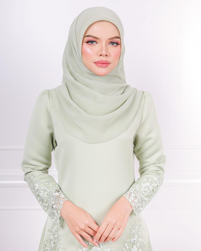 Syasya Bawal Bridal Drape (Green Tea)