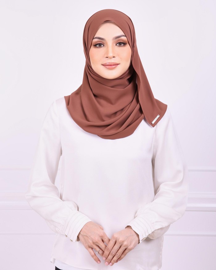 Basic Premium Chiffon Shawl (Walnut)