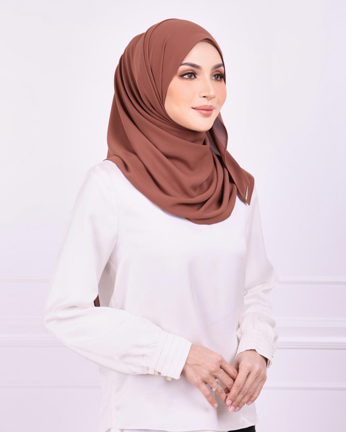 Basic Premium Chiffon Shawl (Walnut)