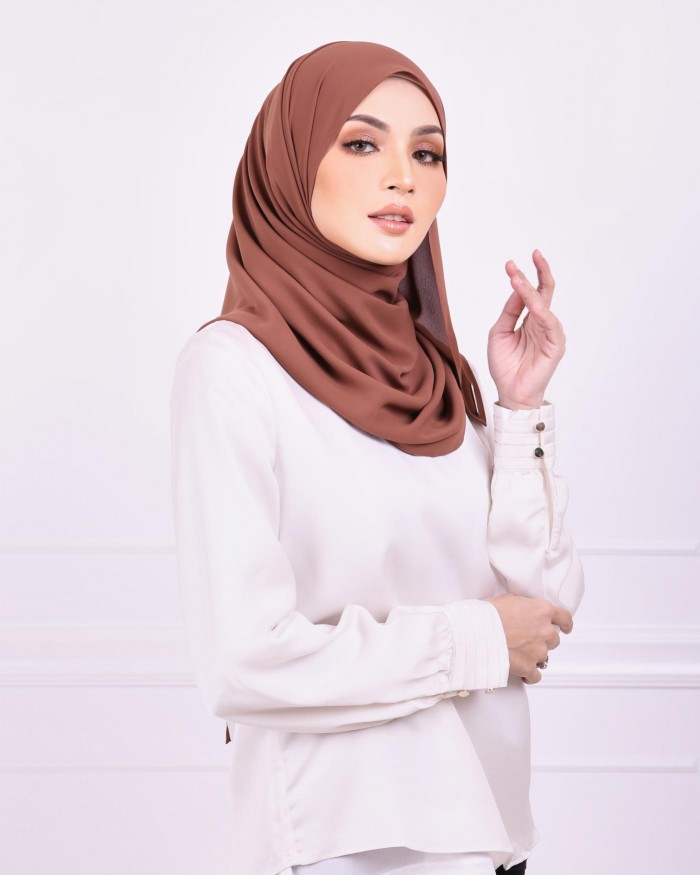 Basic Premium Chiffon Shawl (Walnut)