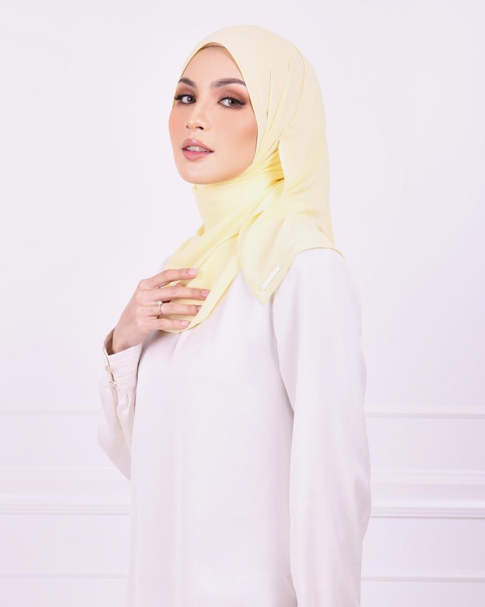 Basic Premium Chiffon Shawl (Yellow)