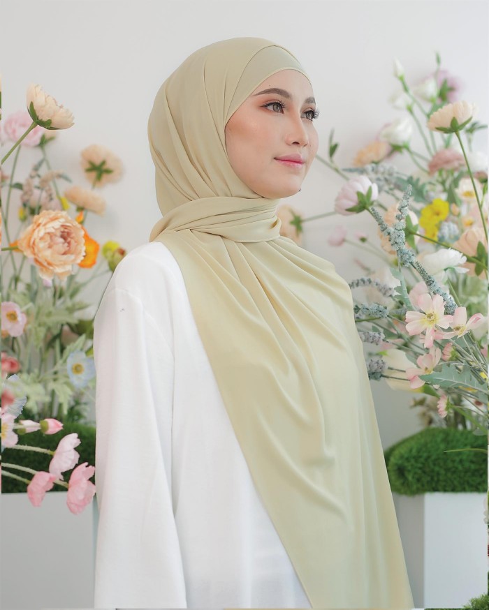 ASYALLIEE BASIC CHIFFON SHAWL ( BEIGE )