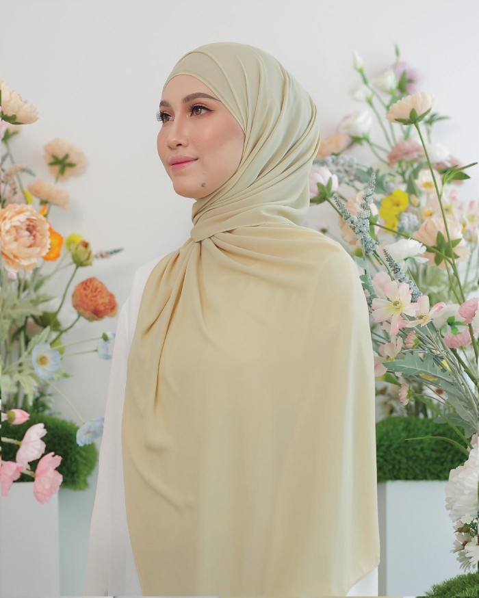 ASYALLIEE BASIC CHIFFON SHAWL ( BEIGE )