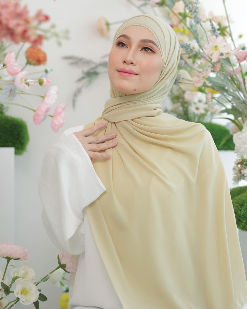 ASYALLIEE BASIC CHIFFON SHAWL ( BEIGE )