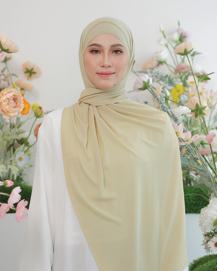 ASYALLIEE BASIC CHIFFON SHAWL ( BEIGE )