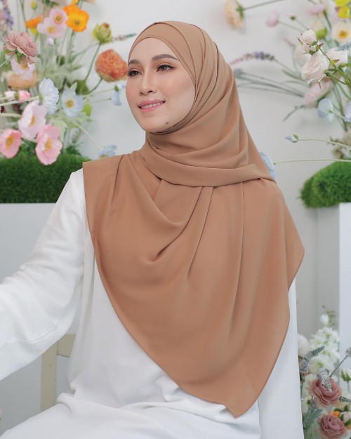 ASYALLIEE BASIC CHIFFON SHAWL ( LATTE )