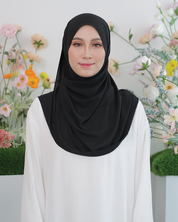 ASYALLIEE BASIC CHIFFON SHAWL ( BLACK )