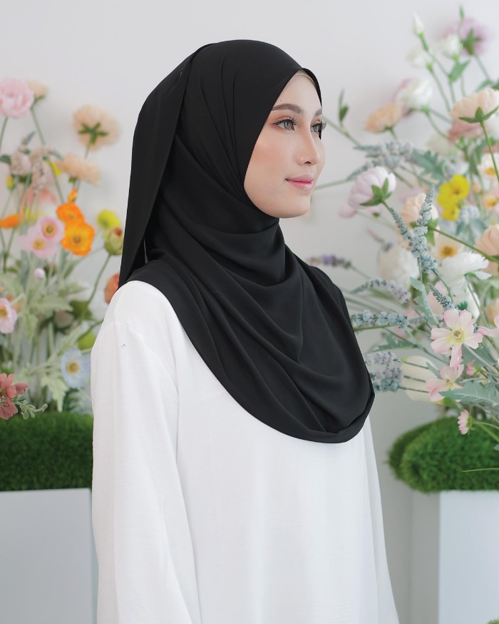 ASYALLIEE BASIC CHIFFON SHAWL ( BLACK )