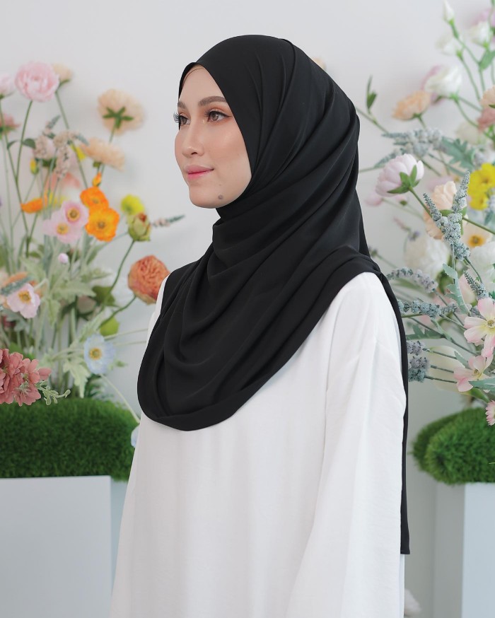 ASYALLIEE BASIC CHIFFON SHAWL ( BLACK )