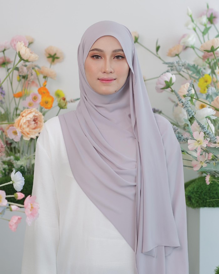 ASYALLIEE BASIC CHIFFON SHAWL ( HEATHER )