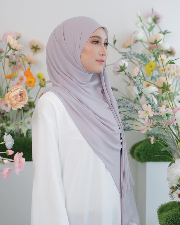 ASYALLIEE BASIC CHIFFON SHAWL ( HEATHER )