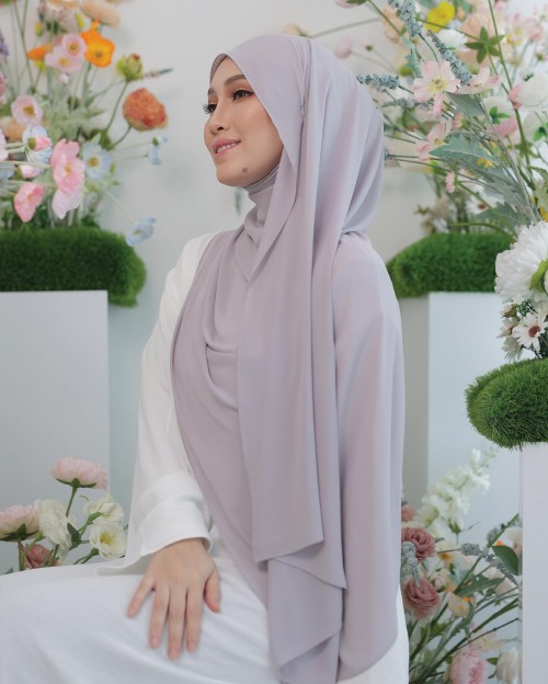 ASYALLIEE BASIC CHIFFON SHAWL ( HEATHER )