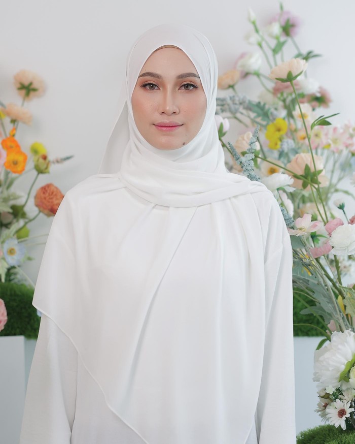 ASYALLIEE BASIC CHIFFON SHAWL ( WHITE )