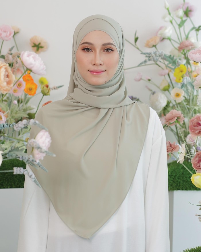 ASYALLIEE BASIC CHIFFON SHAWL ( SAGE GREEN )