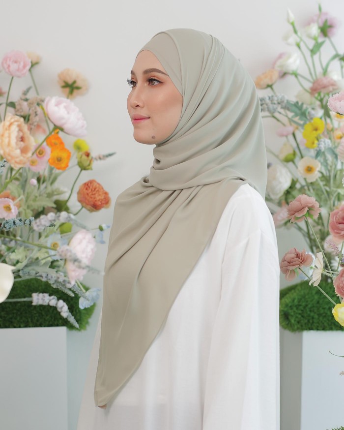 ASYALLIEE BASIC CHIFFON SHAWL ( SAGE GREEN )