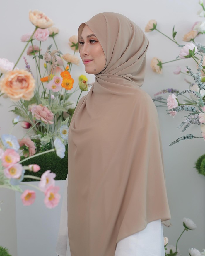 ASYALLIEE BASIC CHIFFON SHAWL ( MOCHA )