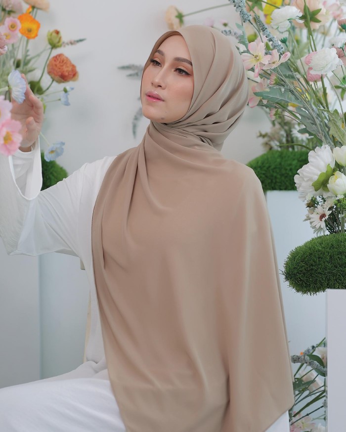 ASYALLIEE BASIC CHIFFON SHAWL ( MOCHA )