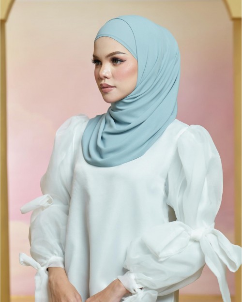 Basic Premium Chiffon Shawl (Misty Blue)